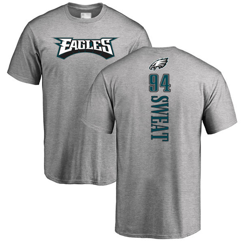 Men Philadelphia Eagles #94 Josh Sweat Ash Backer NFL T Shirt->youth nfl jersey->Youth Jersey